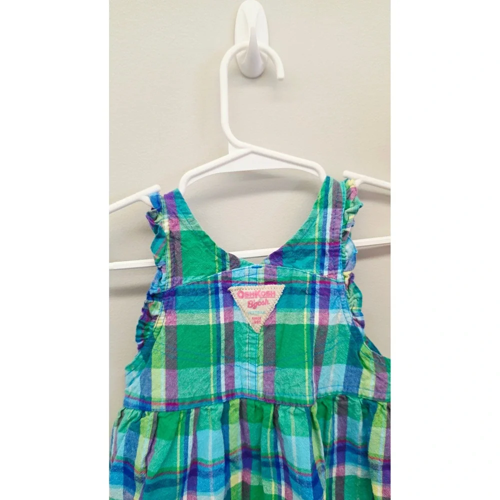 OshKosh B'gosh Baby Girls 6M Plaid Ruffle Jumper Dress